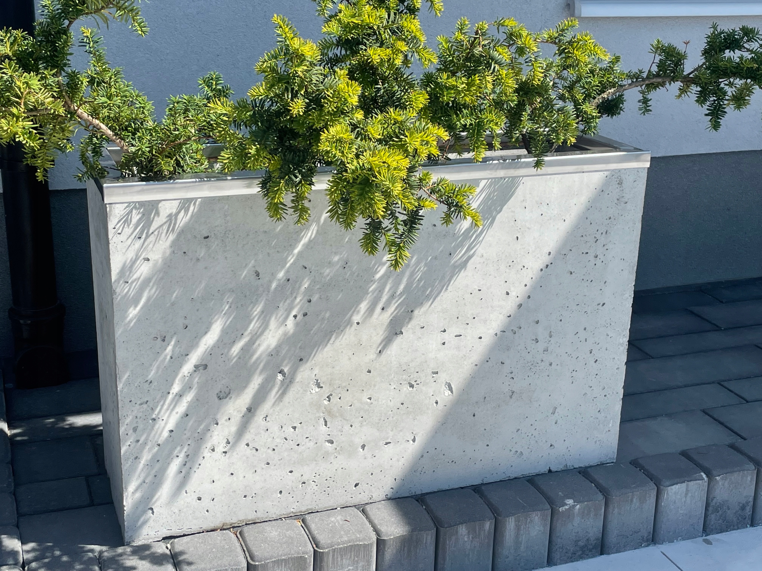 Betónový kvetináč 100 × 30 × 65 s architektonickým okrajom